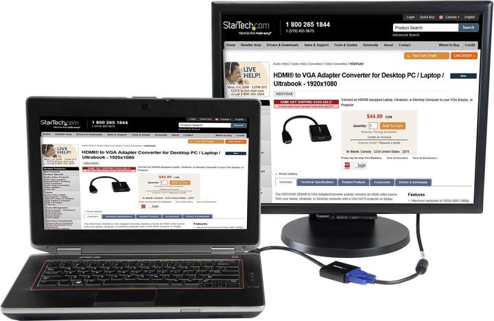 Produktbild StarTech HDMI To VGA Adapter Converter (HDMI, 24.50 cm)