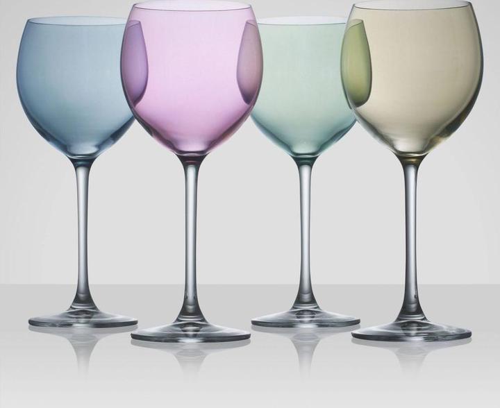 Actual product image LSA Polka wine glass 400ml - pastel assorted x 4 (40 cl, 4 Glasses, Red wine glasses)