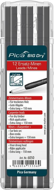 Pica Ersatzminen (12 Stück, Schwarz, 5 mm)