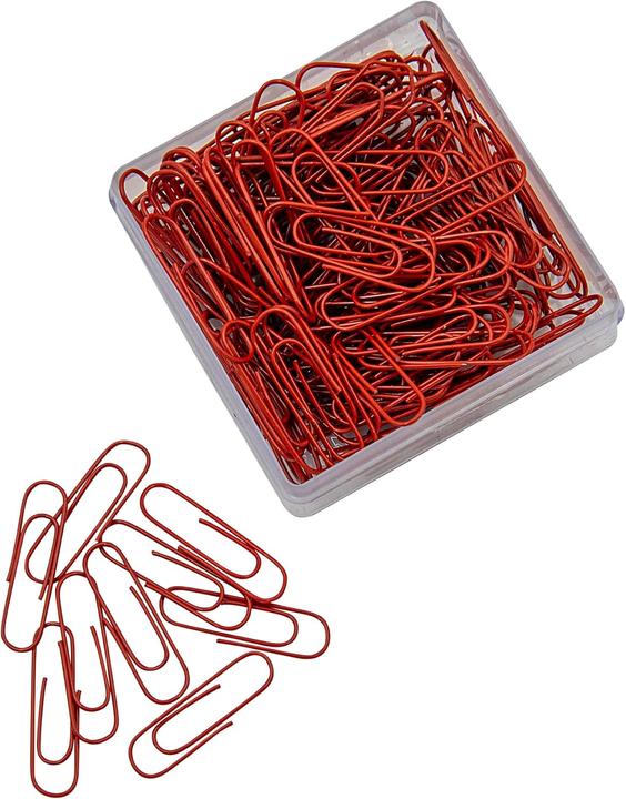 Actual product image Wedo Paper clips 27mm plastic coated PU=140 pieces red (1 x)