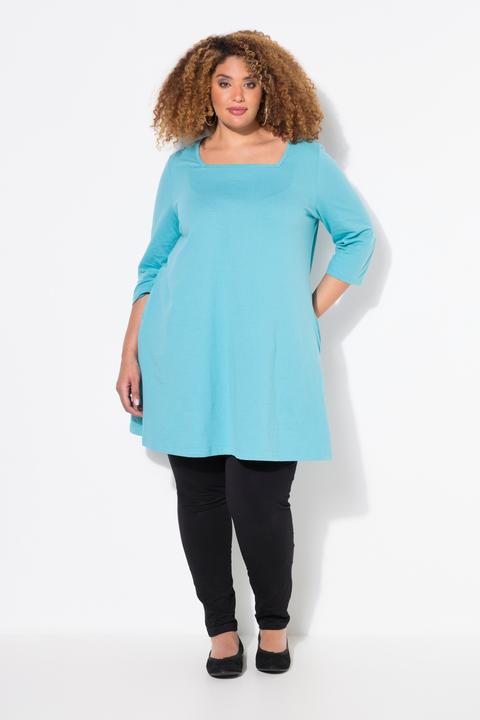 Produktbild Ulla Popken Longshirt, A-Linie, Carré-Ausschnitt, 3/4-Arm (62)
