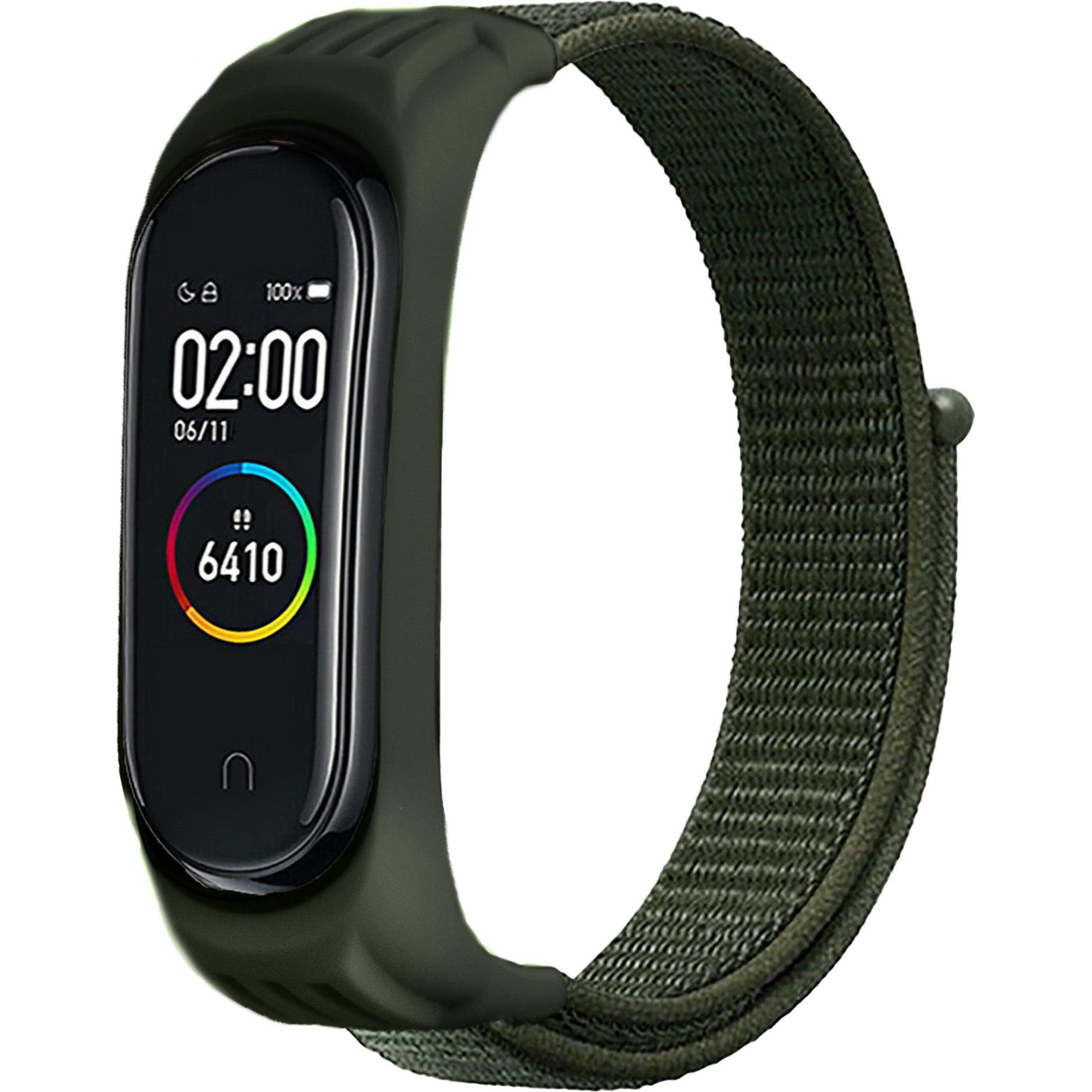 Strap-it Armband (Nylon, Mi Band 6), Uhrenarmband, Grün