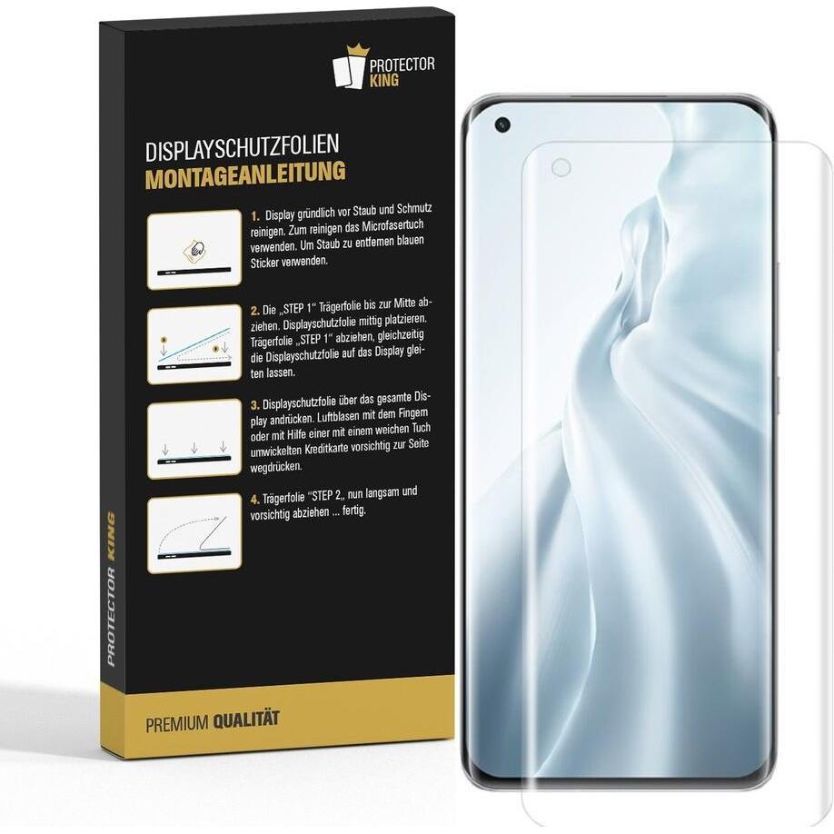 Thumbnail - Protectorking 3x Premium Displayschutzfolie 3D KLAR (1 Stück, Xiaomi Mi 11), Smartphone Schutzfolie, Transparent