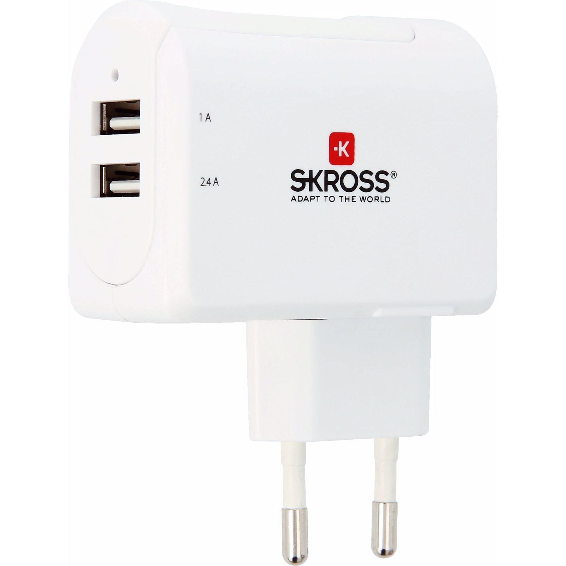 Skross Euro USB Charger (17 W), USB Ladegerät, Weiss
