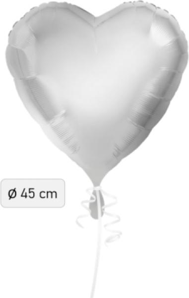 Produktbild Partydeco Herzballon Silber 45cm (1 x)