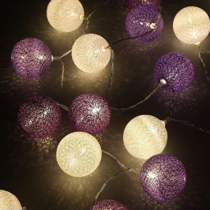 Actual product image Ciskotu LED-Lichterkette mit 20 Baumwollkugeln (3.30 m)