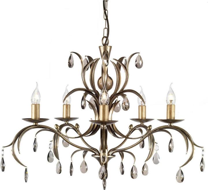 Elstead Lighting Lily Kronleuchter E14 5-fach Bronze Patina, Made in UK (72 cm)