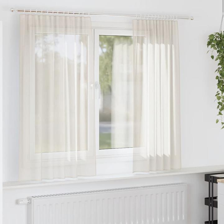 Produktbild VidaXL Voile Vorhänge mit Stangentaschen 2 Stk. Creme (140 x 175 cm)