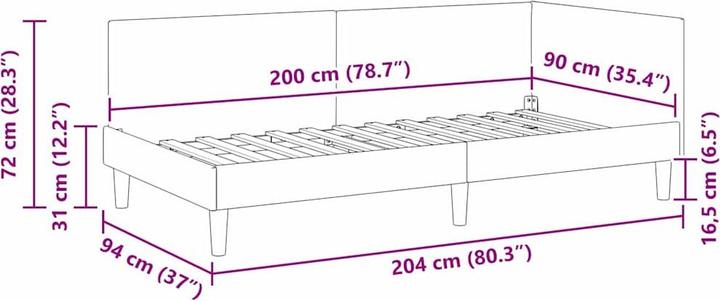 Produktbild vidaXL Tagesbettrahmen (90 x 200 cm)