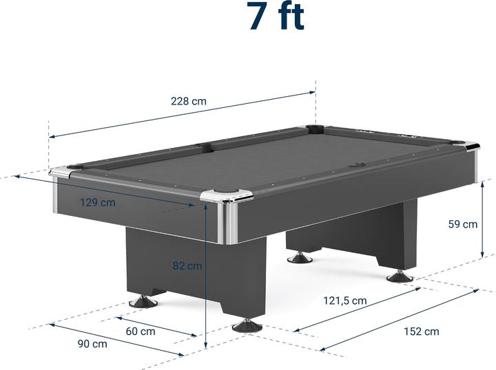 Produktbild Automaten Hoffmann Billardtisch Club Pro III Dekor Grau (198 x 99 cm)