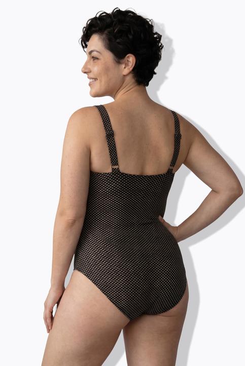 Produktbild Ulla Popken Badeanzug, Metallic, Softcups, Powermesh-Vorderfutter (42)