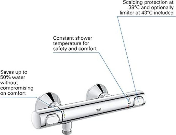 Produktbild Grohe Duscharmatur Precision Flow Thermostat 1/2″, Chrom