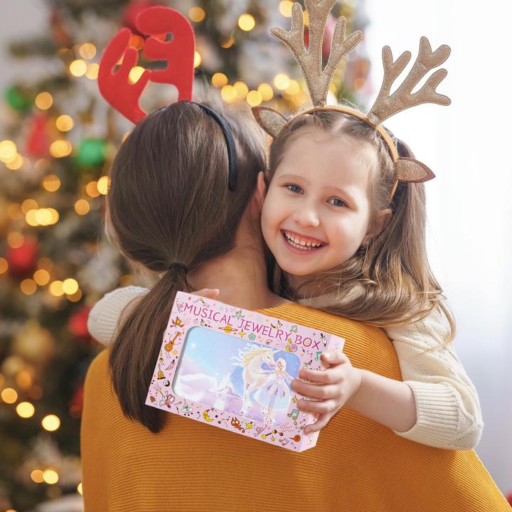 Produktbild Only-Bags.Store Schmuckkästchen mit Musikbox mit Einhorn-Schmuckset, Kinderschmuckkästchen Musik