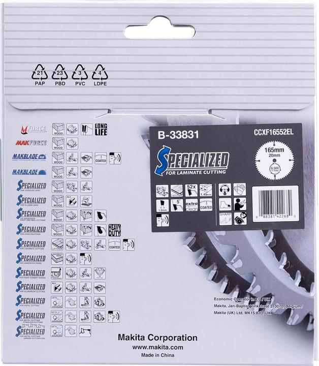 Produktbild Makita SPECIALIZED Sägeb.165x20x52Z