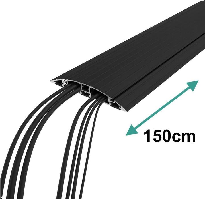 Productafbeelding Dataflex Addit Kabelbrücke aufklappbar gerade 150 cm (31.423), schwarz (Kabelbrug, 150 cm)