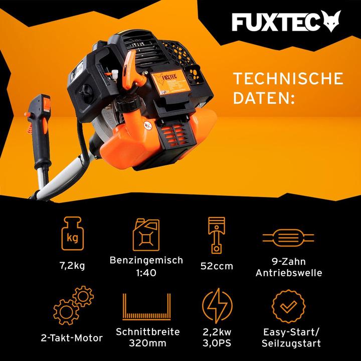 Actual product image Fuxtec FX-MS152 Petrol Mains Scythe Multitool 2in1 (Trim line, Plastic knives)