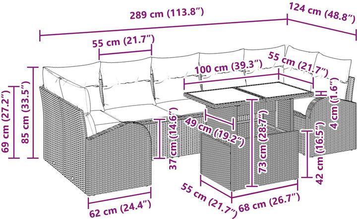 Produktbild vidaXL Gartensofa-set