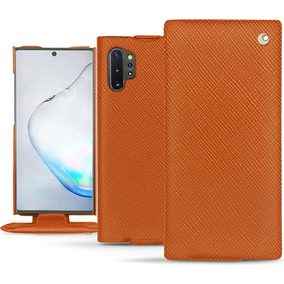 Noreve Lederschutzhülle vertikal (Samsung Galaxy Note 10+), Smartphone Hülle, Orange