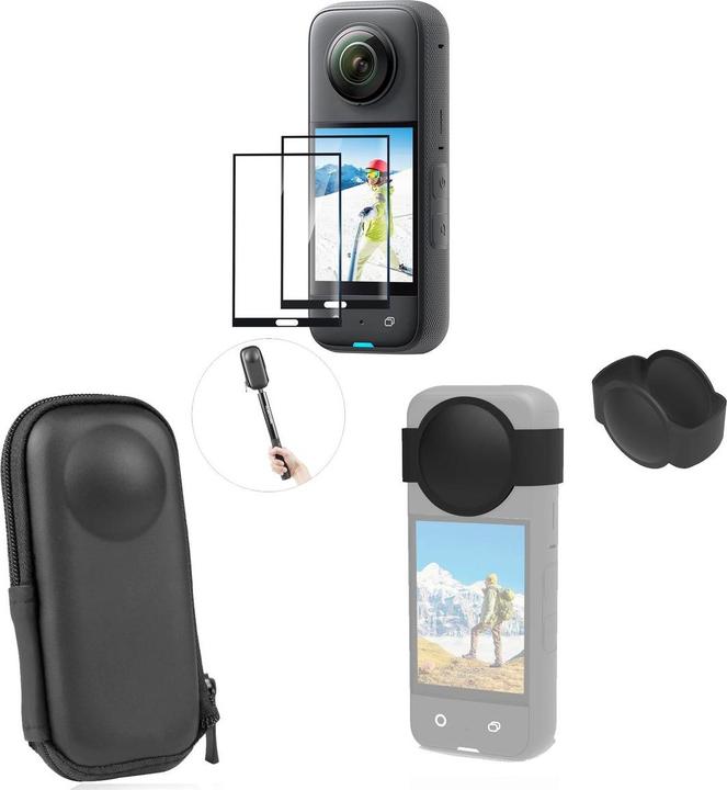 Produktbild König Design Kamera Schutz Hülle Set für Insta360 X3 Linse Case Cover Silikon Tasche Folie (One X2, Insta360 X3)