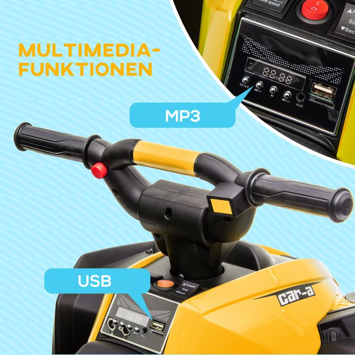 Image du produit Homcom Elektro-Quad Kunststoff, Metall Schwarz+Gelb (12 V)