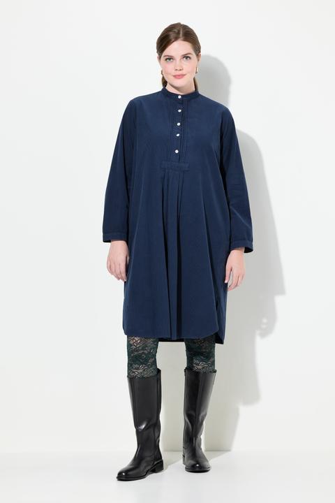 Produktbild Ulla Popken Cordkleid, Stehkragen, Biesen, Zierfalten, Langarm (52)