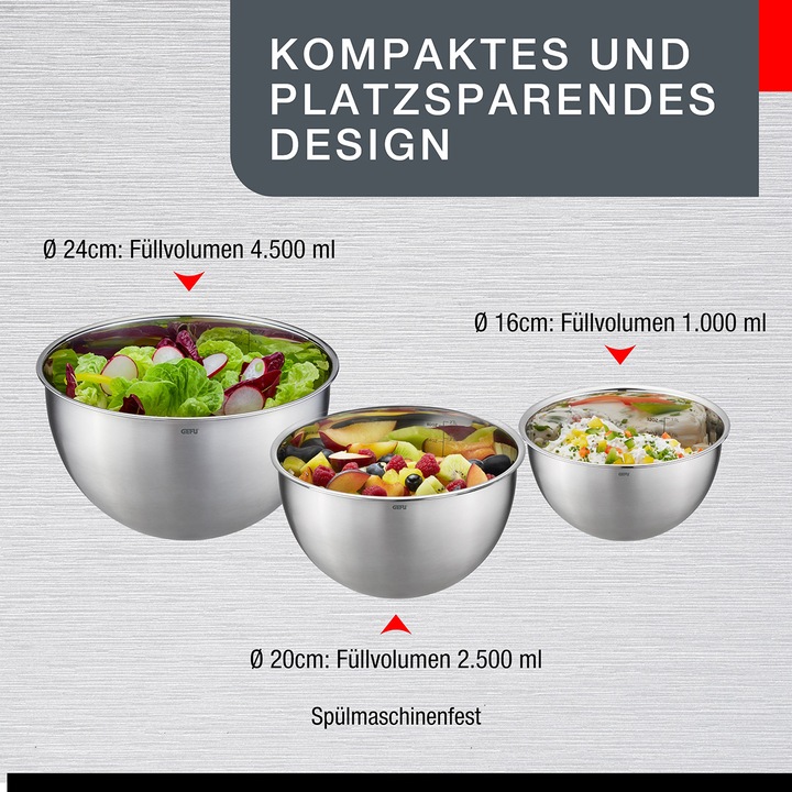Actual product image GEFU Bowl set 'Mondi (24 cm, 4.50 l, 1 x)