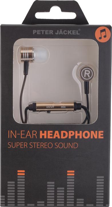 Actual product image Peter Jäckel IN-EAR Headphone Gold with 3.5mm jack connection (Cable)