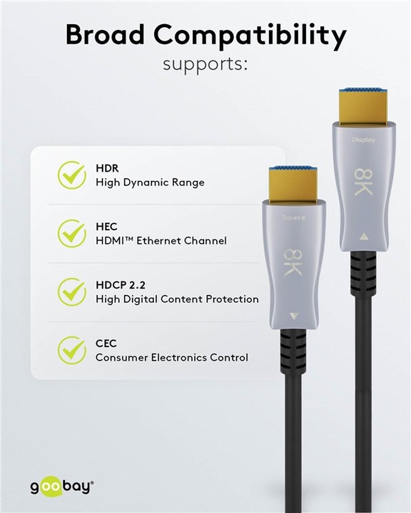 Produktbild Goobay Optisches Hybrid High-Speed-HDMI-Kabel mit Ethernet AOC (20 m, HDMI)