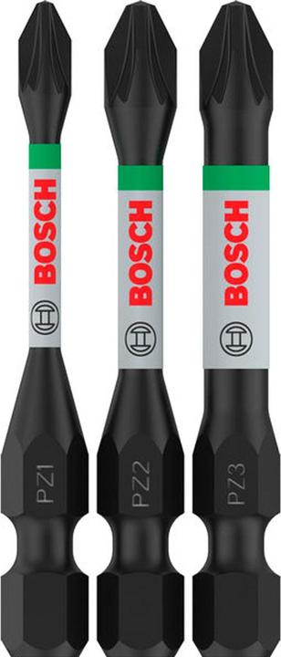 Produktbild Bosch Professional Zubehör PRO Pozidriv Impact Bit, PZ1, PZ2, PZ3, 55 mm, 3-tlg. (Kreuz Pozidriv PZ)