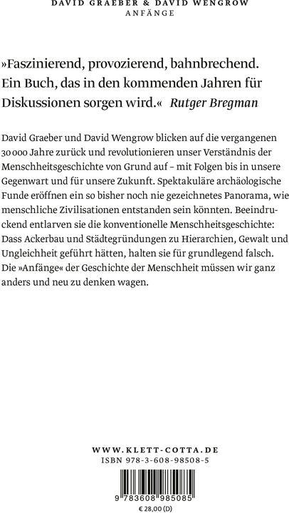 Produktbild Anfänge (Deutsch, David Graeber, 2022)