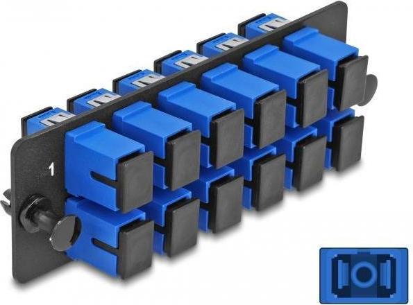 Actual product image Delock Fiber Optic Adapter Panel SC Simplex UPC 12 Port blue