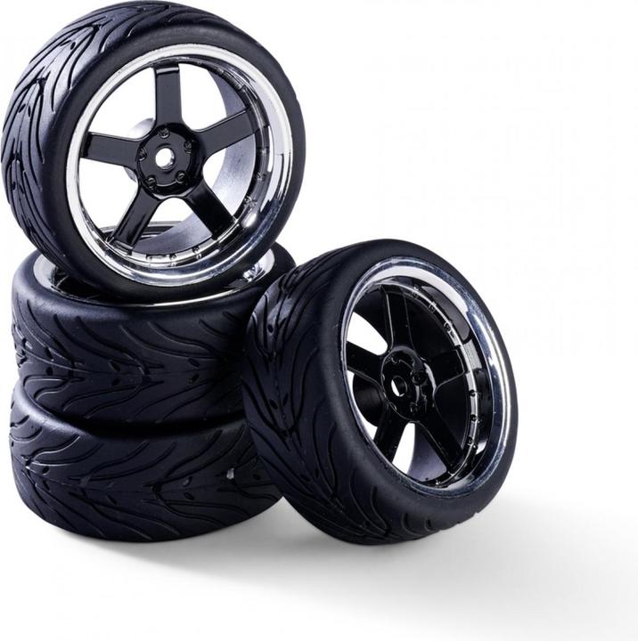 Actual product image Carson 1:10 Wheelset 5 Sp.-Design (4) black/chr