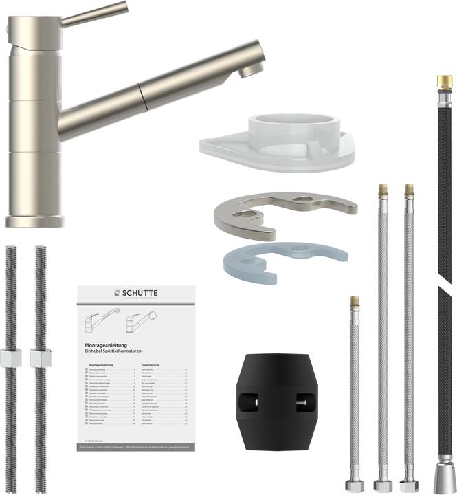 Actual product image Schütte Kitchen tap UNICORN sink mixer stainless steel look Pull-out swivelling 33777