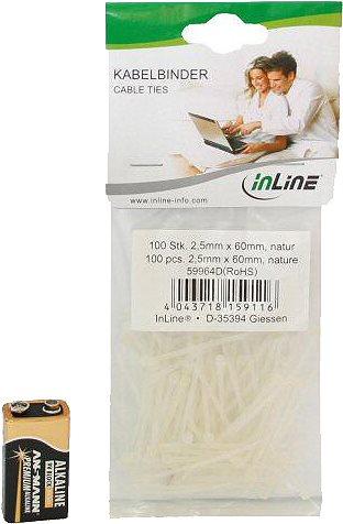 Produktbild InLine Kabelbinder Natural (Packung mit 100) (Kunststoffkabelbinder, 60 mm, 100 Stk.)