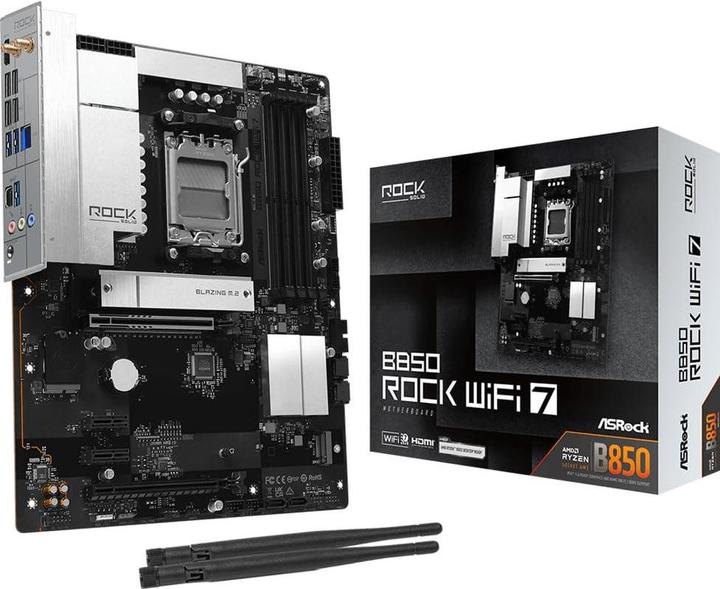 Productafbeelding AsRock MB AMD AM5 B850 Rock WiFi 7 (AM5, AMD B850, ATX)