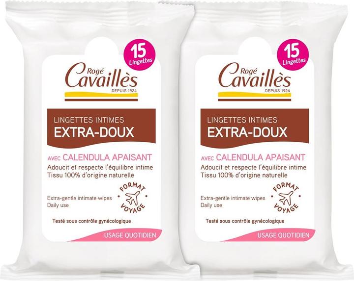 Immagine prodotto Roge Cavailles Salviette per la cura intima Extra Gentle Duo (330 ml, Salviette intime)