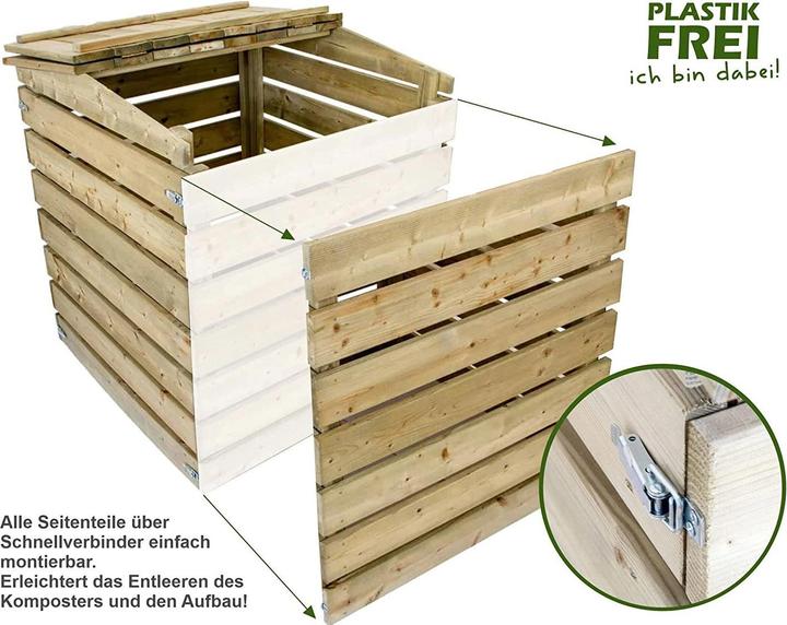 Produktbild Nativ Garten Komposter aus Holz (450 Liter) (450 l)