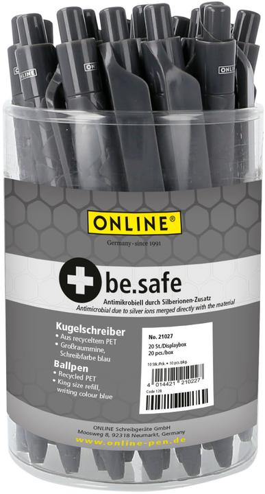 Image du produit Online Présentoir de comptoir Stylo à bille 21027 Be.Safe 20 pcs. (Anthracite, 20 x)