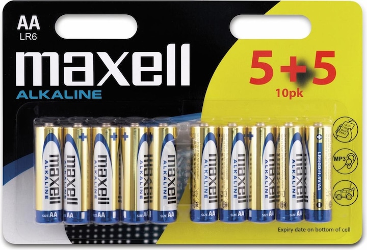 Actual product image Maxell Battery AA 5+5 pieces (10 pcs., AA)