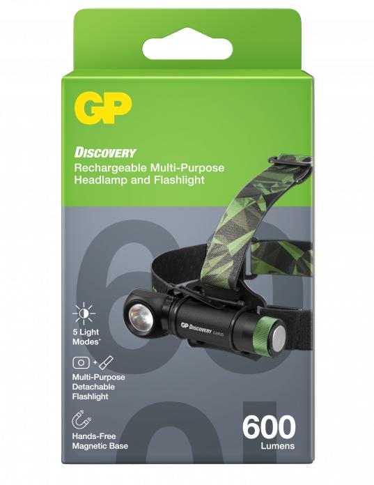 Actual product image GP Discovery Headlamp CH35: Compact multipurpose LED and flashlight, rechargeable (600 lm)