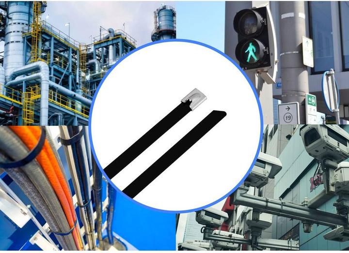Produktbild Tru Components TC-12647624 Stahlkabelbinder 680 mm 7.9 mm AISI 304 mit Beschich (Kunststoffkabelbinder, 680 mm, 100 Stk.)