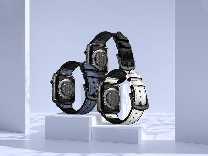 Produktbild Porodo Silicone Watch Band for Apple Watch 44mm / 45mm - White (45 mm, 44 mm, Silikon)