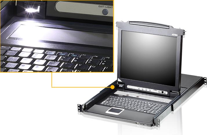 Actual product image Aten CL5708N 1U Black Keyboard/Video/Mouse (KVM) Switch