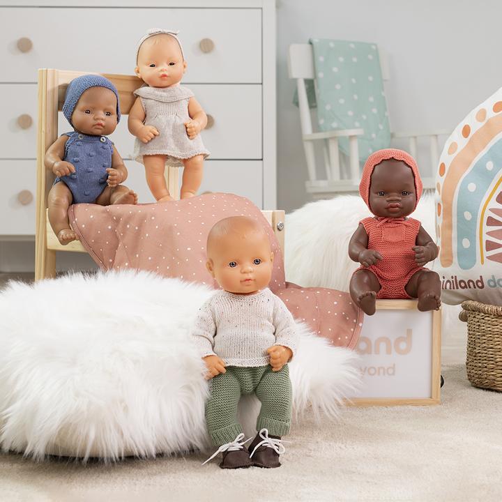 Produktbild Miniland Strickset 32cm Strampler&Mütze