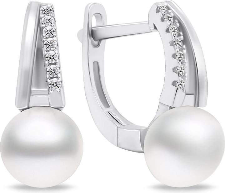 Produktbild Brilio Silver - Unique silver earrings with pearls and zircons EA675W