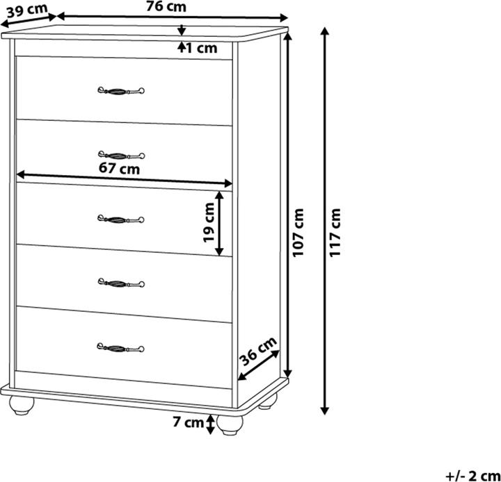 Produktbild Beliani Sharon (76 x 39 x 117 cm)