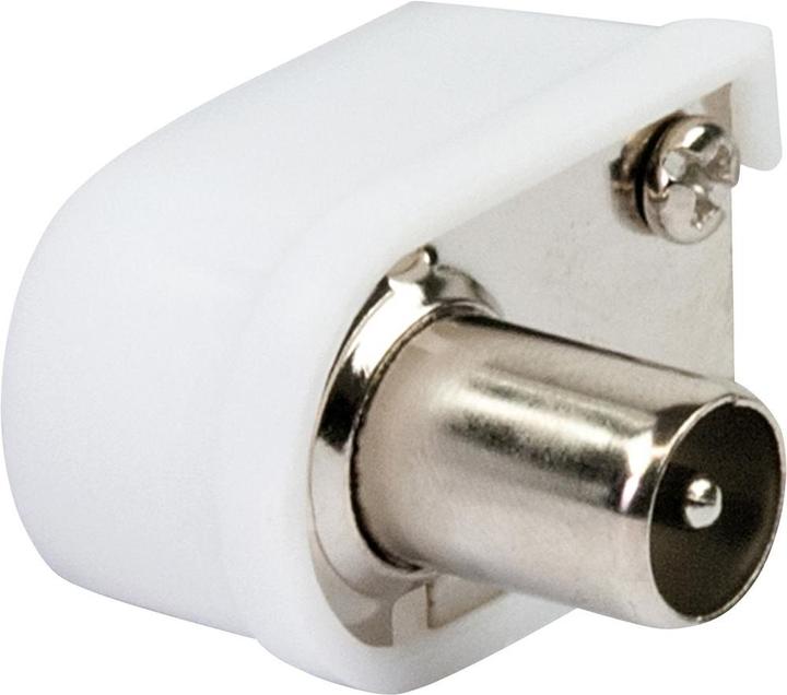 Actual product image Schwaiger Coax Angle Plug Silver/White (Plugs and connectors)