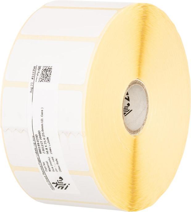 Produktbild Zebra Direct 2100 Permanentes selbstklebendes Gummipapier (matt beschichtet) (25.4 x 38.1 mm)