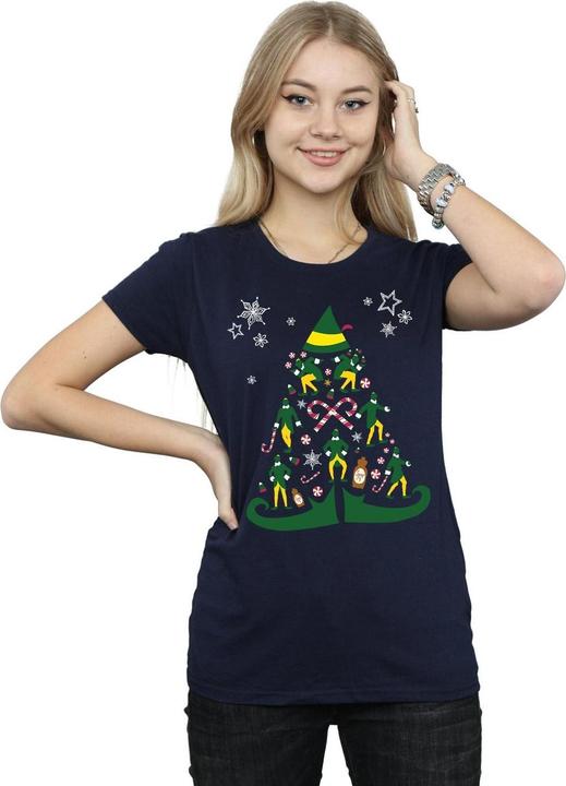 Actual product image Elf Womens/Ladies Christmas Tree Cotton T-Shirt (XL)