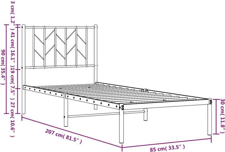 Actual product image vidaXL Bettgestell (80 x 200 cm)